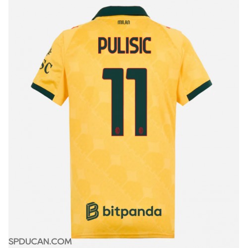 Zenski Nogometni Dres AC Milan Christian Pulisic #11 Rezervni 2025-26 Kratak Rukav Zenski Nogometni Dres AC Milan Christian Pulisic #11 Rezervni 2025-26 Kratak Rukav